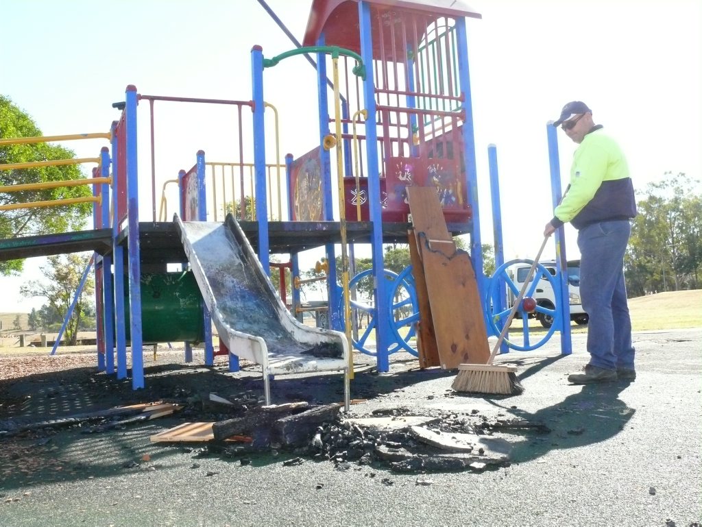 Bob Liddiard Park, South Grafton, is deemed unserviceable because it is vandalised beyond repair. Bob Liddiard Park, South Grafton, is deemed unserviceable because it is vandalised beyond repair.